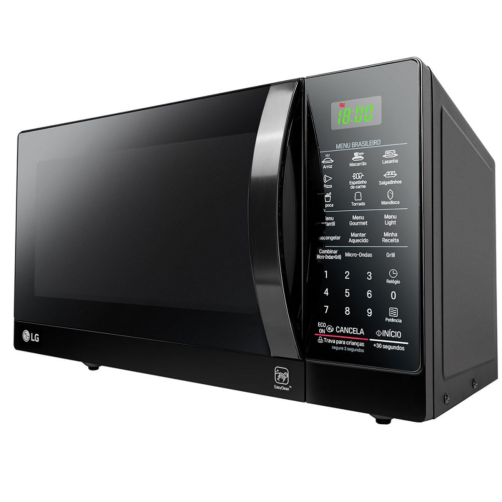 Forno Micro-ondas LG Com Grill Revestimento EasyClean™ Preto 30 Litros ...