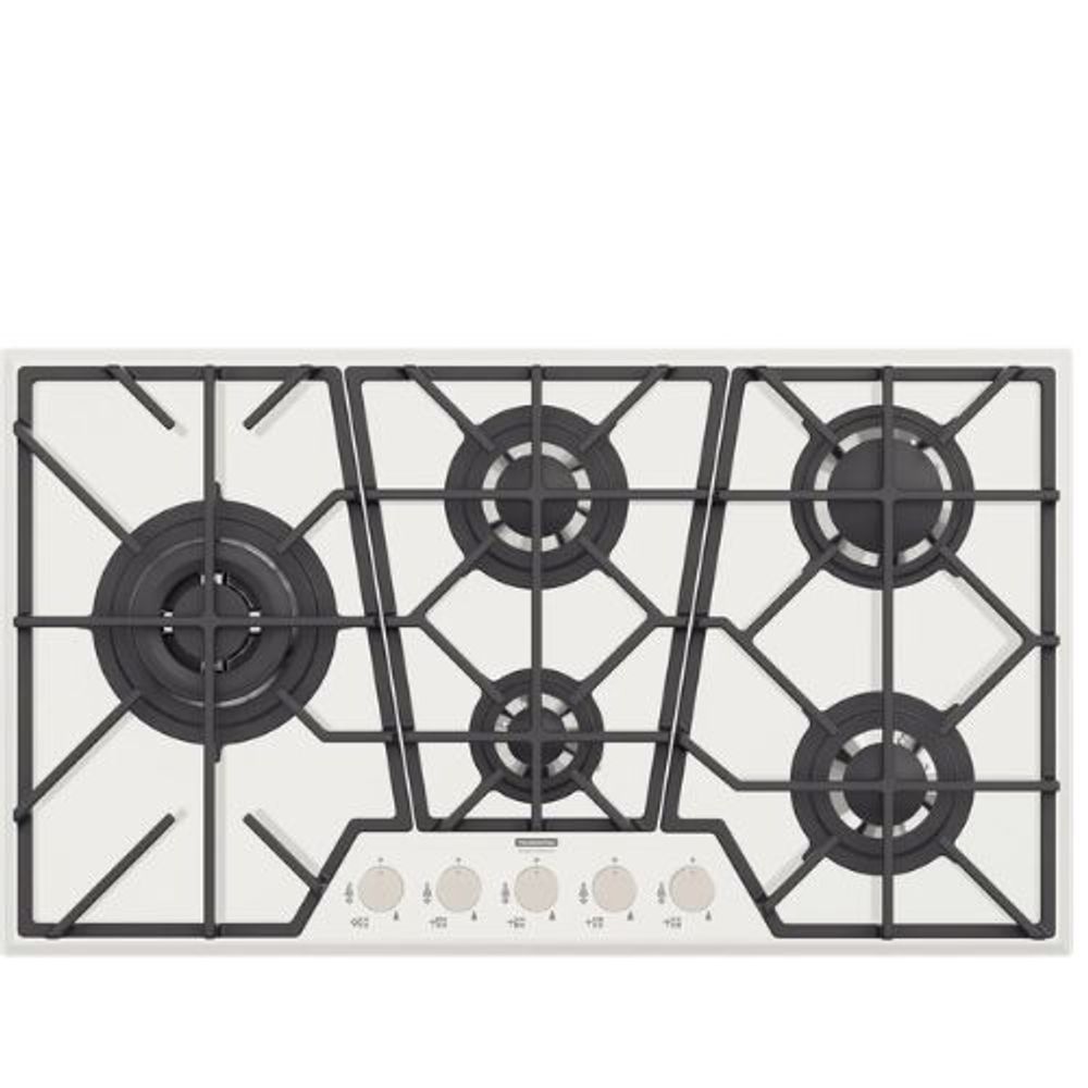 Cooktop Tramontina à Gás 90Cm 5 Bocas Vidro Full Branco Bivolt 94731/